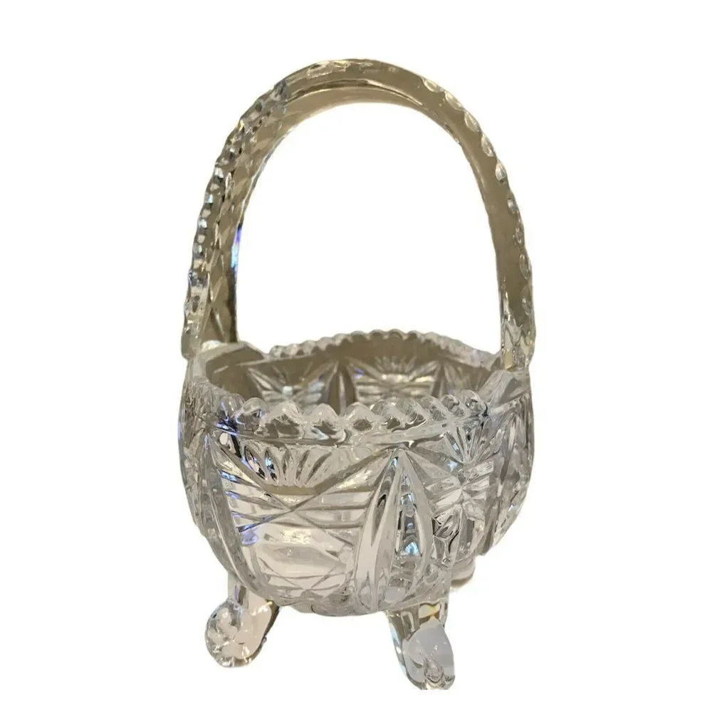 Crystal Clear 24% Lead Crystal Footed Basket Made